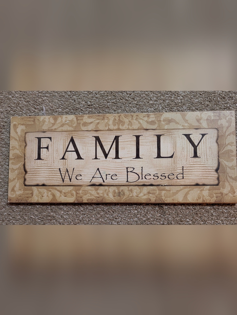Family "We Are Blessed" Wall Sign - Beige and Brown